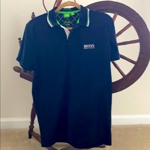 MENS SIZE MEDIUM HUGO BOSS POLO SS MOISTURE WICK